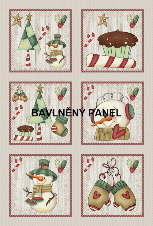 Bavlněná látka - panel 20 x 30 cm
