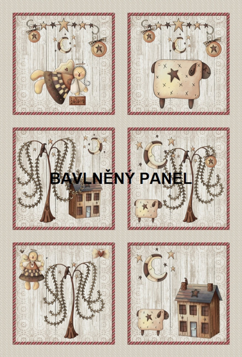 Bavlněná látka - panel 20 x 30 cm