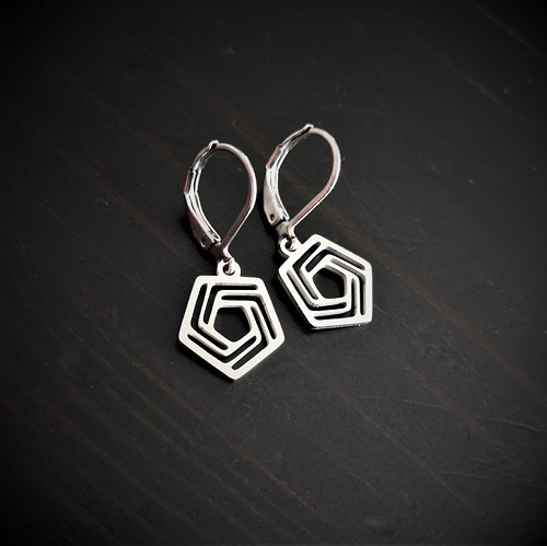Ocelové náušnice*hexagon