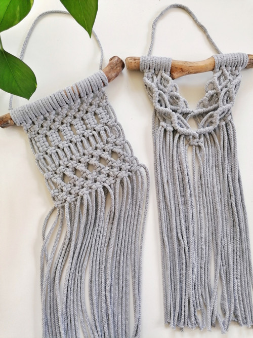 Sada 2 ks macrame v šedé barvě — foto 1