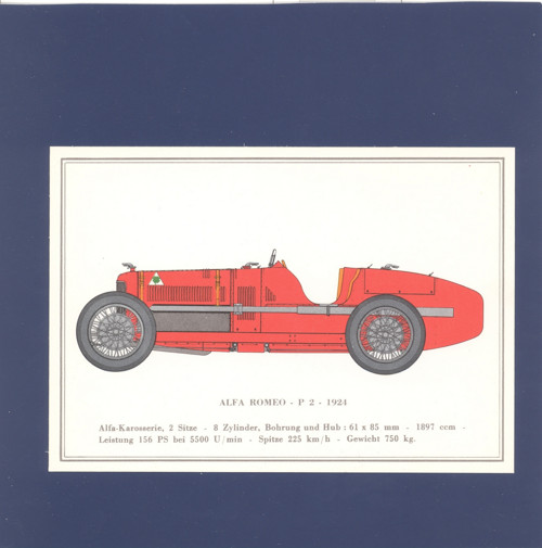 Auto Alfa Romeo P 2 1924 - pohlednice