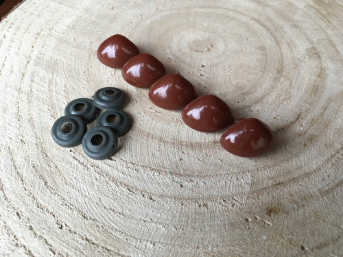Bezpečnostní nos 20mm, vč.zarážky, bal.5ks,hnědý