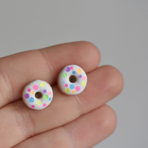 Mini donuty náušnice - Chirurgická ocel — foto 1