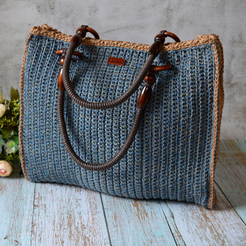 DENIM - háčkovaná kabelka — foto 1