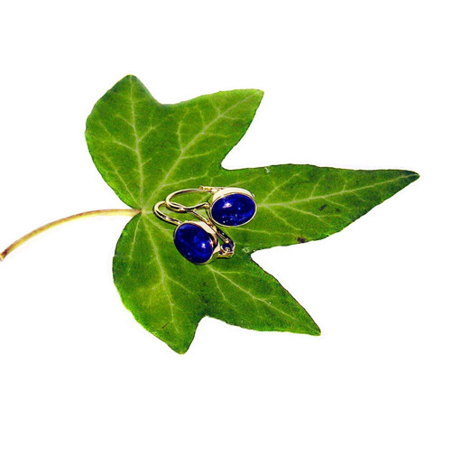 ZLATÉ náušnice LAPIS LAZULI 9*7 objednávka — foto 1
