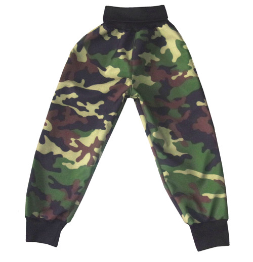 Softshellky maskáč vel.92/98 s kapsou