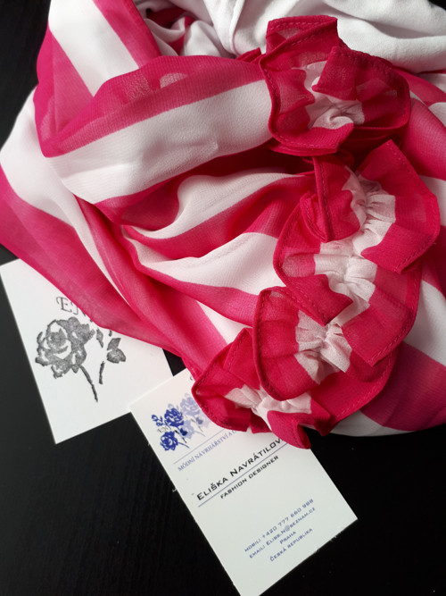 Proužek růžovobílá
