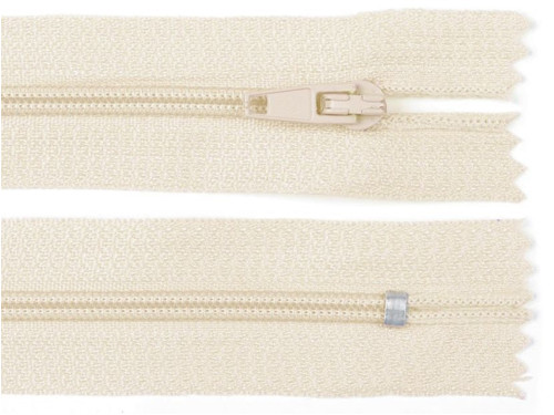 Spirálový zip šíře 3 mm délka 20 cm - smetanová