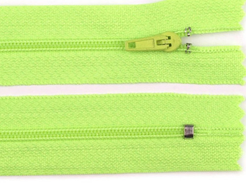 Spirálový zip šíře 3 mm délka 20 cm - neon žlutý