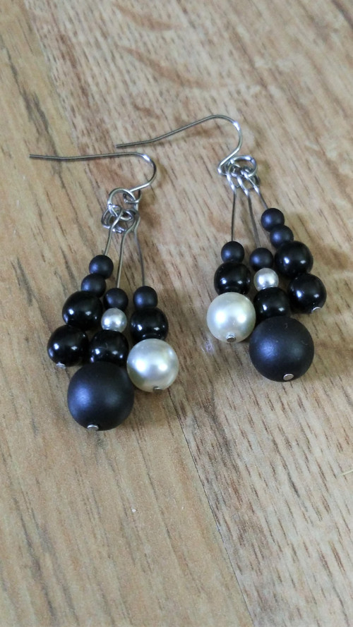 Náušnice černobílé — foto 1