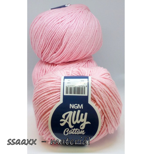 Příze Ally cotton ~ světle růžová 033
