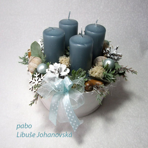 Adventní svícen šedomodrý (339) — foto 1