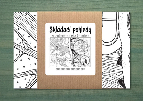 Skládací pohledy - Zimní spánek - omalovánky
