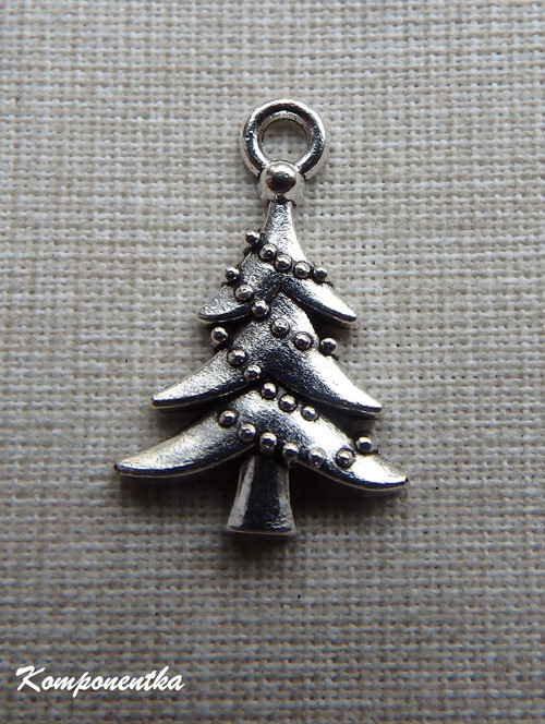 Přívěšek vánoční stromeček 21x14mm 1kus