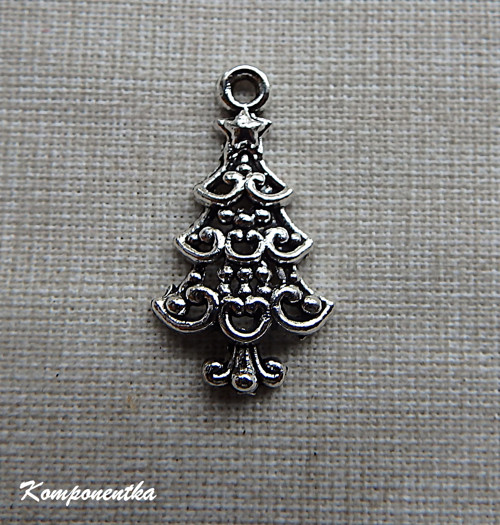 Přívěšek vánoční stromeček 23x12mm 1kus