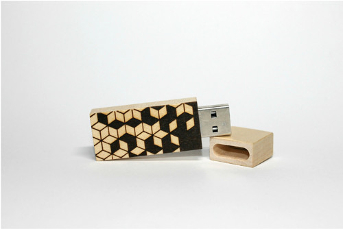 Drevené Usb_Geometrický Vzor