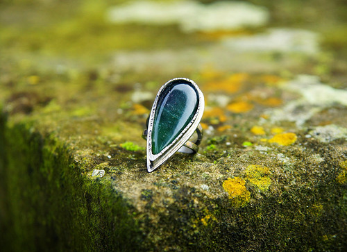 Nerezový prsten... " Green tear " — foto 1