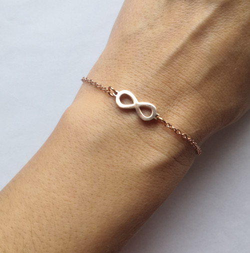 Ocelový náramek*infinity*nekonečno*rosegold