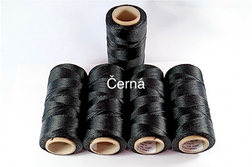 Mikromacramé LINHASITA černá celá cívka ! 0,5 mm !