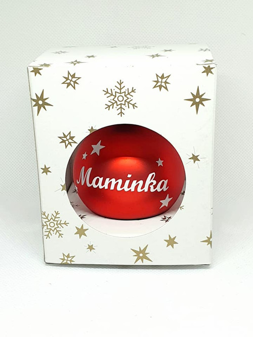 Vánoční baňka Maminka červená