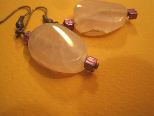 Náušnice č.245 bledofialové chalcedon — foto 1