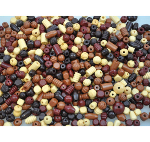 Dřevěné velké korálky - 250 g