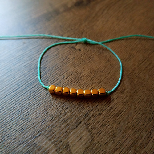 Minimalistický náramek - zlatá/tyrkysová