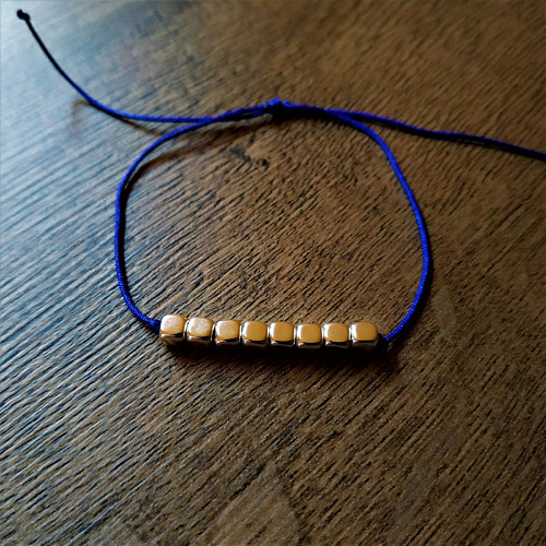 Minimalistický náramek - stříbrná/modrá — foto 1