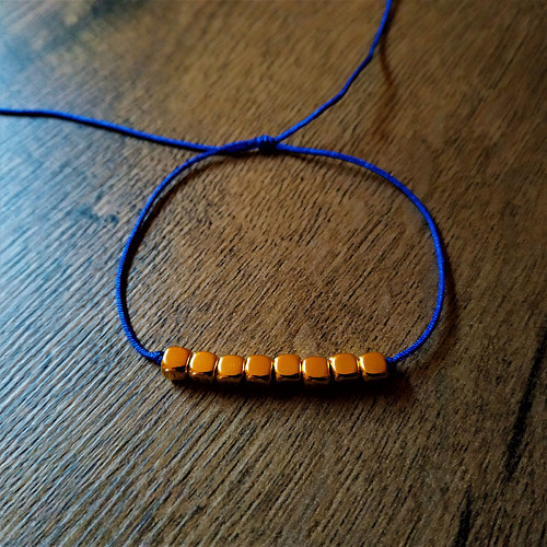 Minimalistický náramek - zlatá/modrá