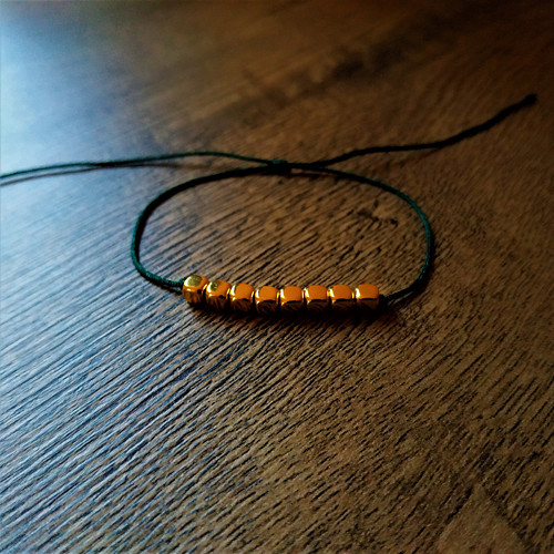 Minimalistický náramek - zlatá/zelená