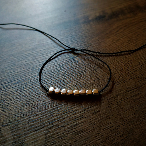 Minimalistický náramek - stříbrná/černá