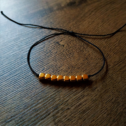 Minimalistický náramek - zlatá/černá