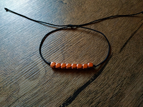 Minimalistický náramek - růžová/černá