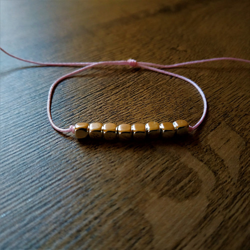 Minimalistický náramek - stříbrná/růžová