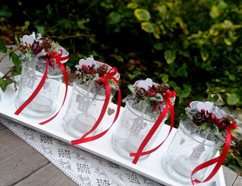 Adventní svícen ze skleniček — foto 1