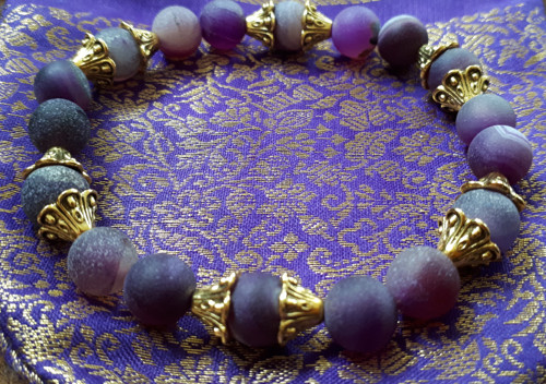 Náramek Violet agate gold wisdom