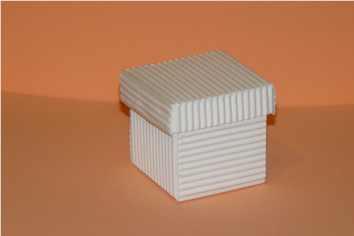 Krabička z vlnité lepenky kostka bílá 5 x 5 x 5 cm