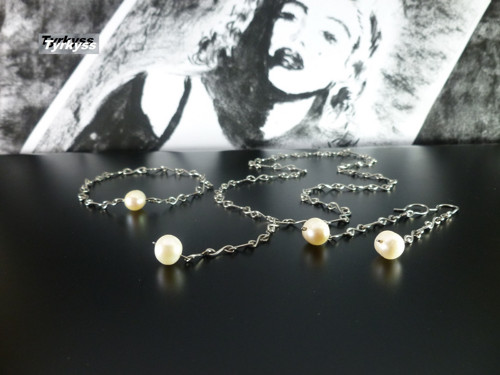 Set autorských šperků - V ŘECE UKRYTÁ - říční perl