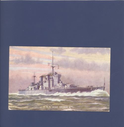 Loď HMS King George V - pohlednice, celistvost