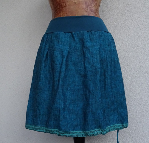 LINEN NATUR petrol blue