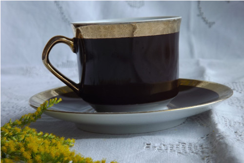 Šálek s podšálkem - porcelánka Nová Role