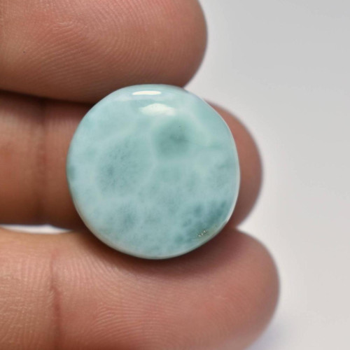 Larimar kabošon kruh / 21x21x7mm, 30Ct.
