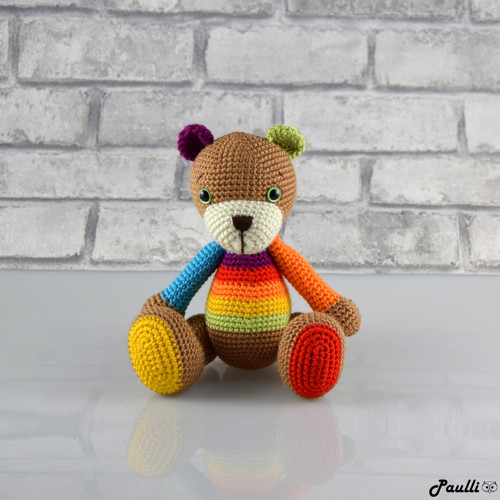 Pruhovaný duhový medvídek (20 cm) - na objednávku