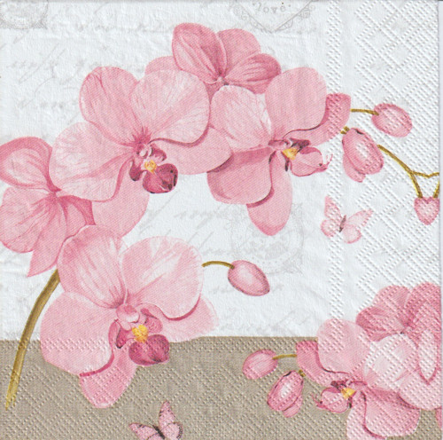 Ubrousek - růžová orchidej
