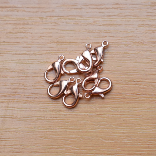 Karabinka - rose gold 12 mm - 2 kusy