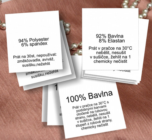 NYLONOVÉ ETIKETY údržbové 100ks