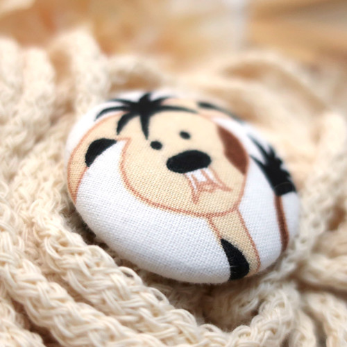 Buttonková brož Crazy pes 38mm *na objednávku