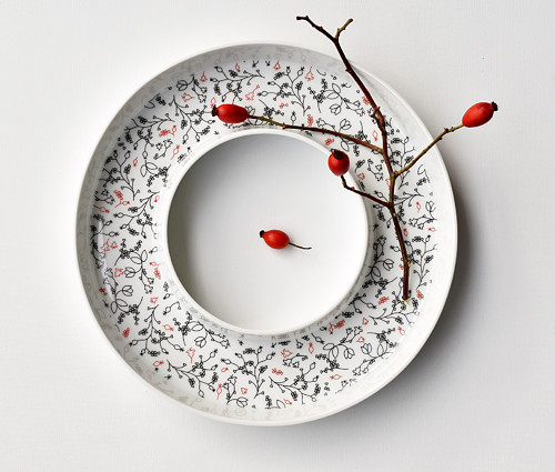 Ring - porcelánová mísa, adventní svícen