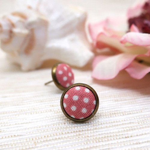 Buttonkové náušnice Puntíky 12mm *na objednávku