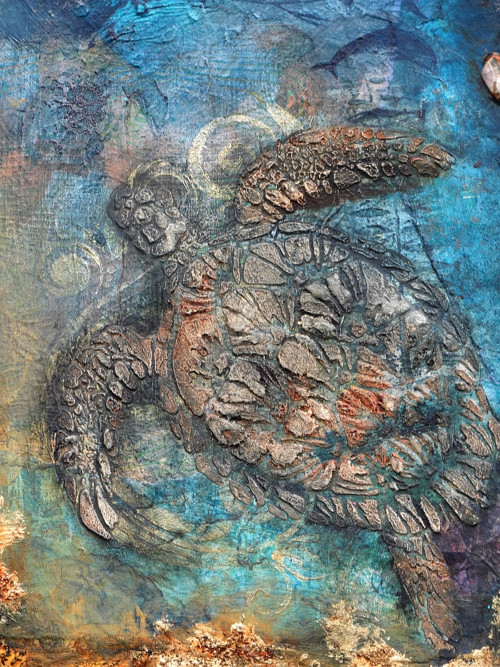 Želva - mixed media